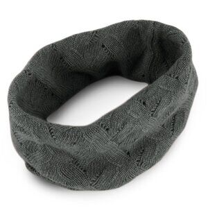 1771 Ladies 100% Cashmere Infinity Scarf Snood- Dark Gray- Made